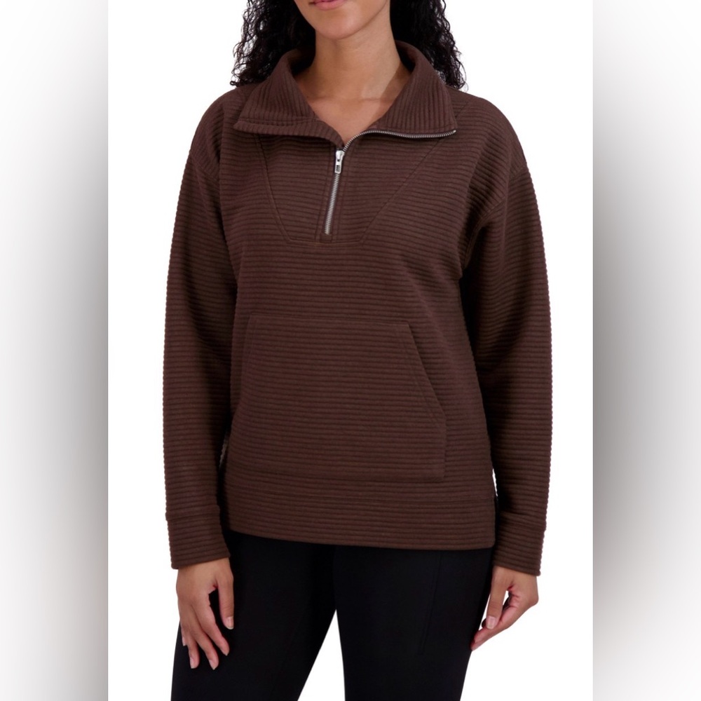 Kirkland Signature Brown Ribbed Women's Sweatshirt